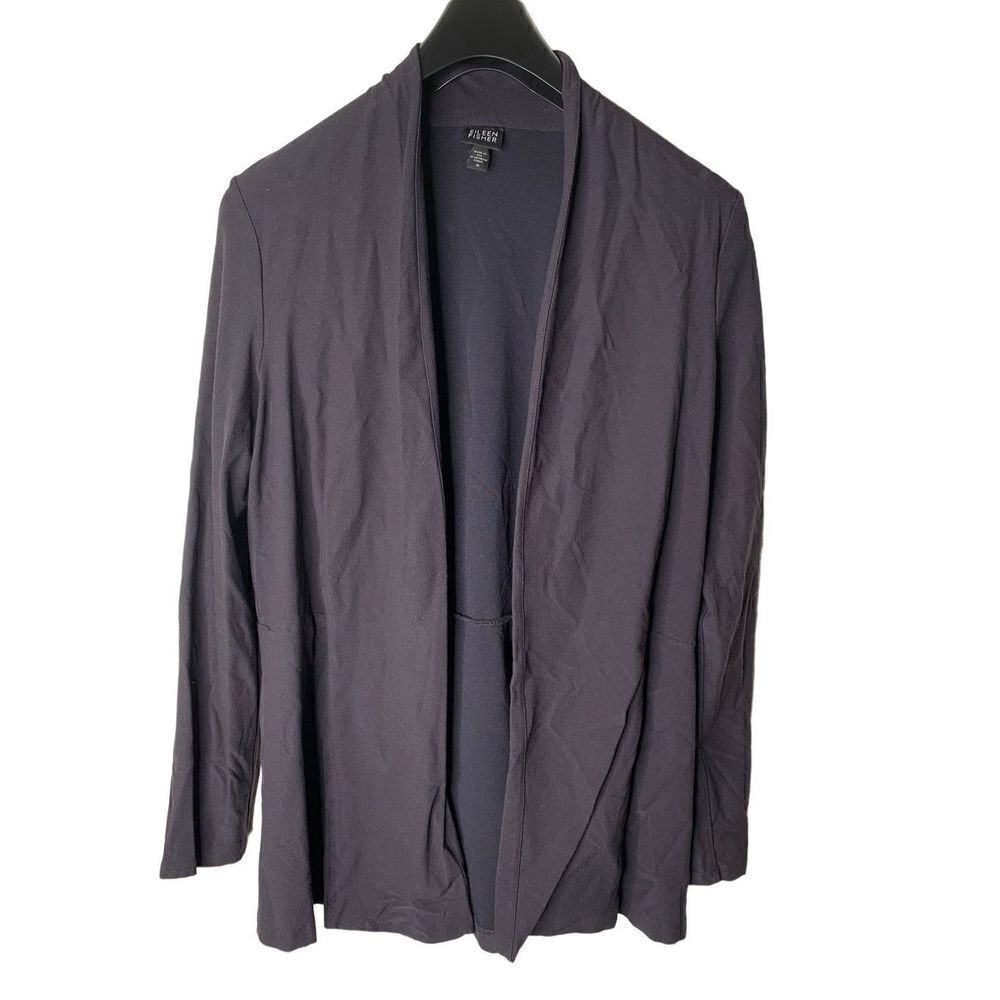 Eileen Fisher open front cardigan black women’s size medium